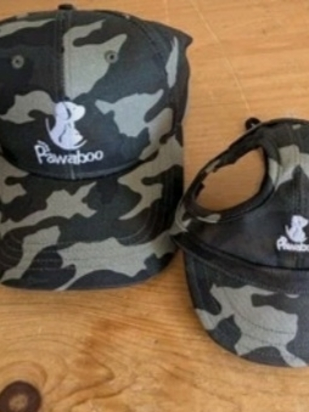 Pawaboo Camouflage Dog Cap With Matching Human Cap - Green Camo